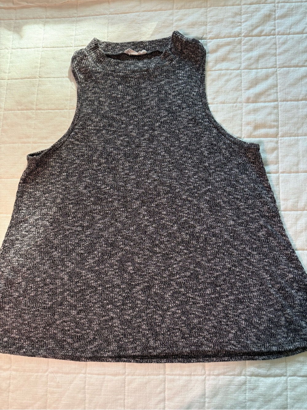 Poetry Marled Charcoal Gray Mock Neck Tank
